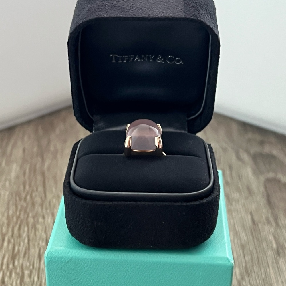 Tiffany & Co. rose quartz sugar stack ring - Picture 6 of 16